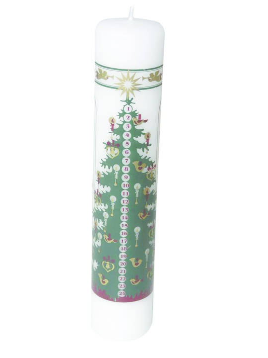 Advent Pillar Candle, Christmas Tree